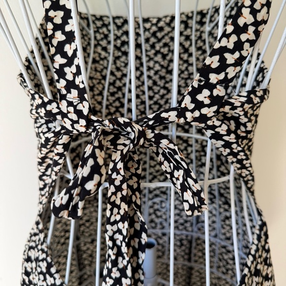 Revolve LPA backless dress mini small leaves viscose blend size S black white - Picture 6 of 11